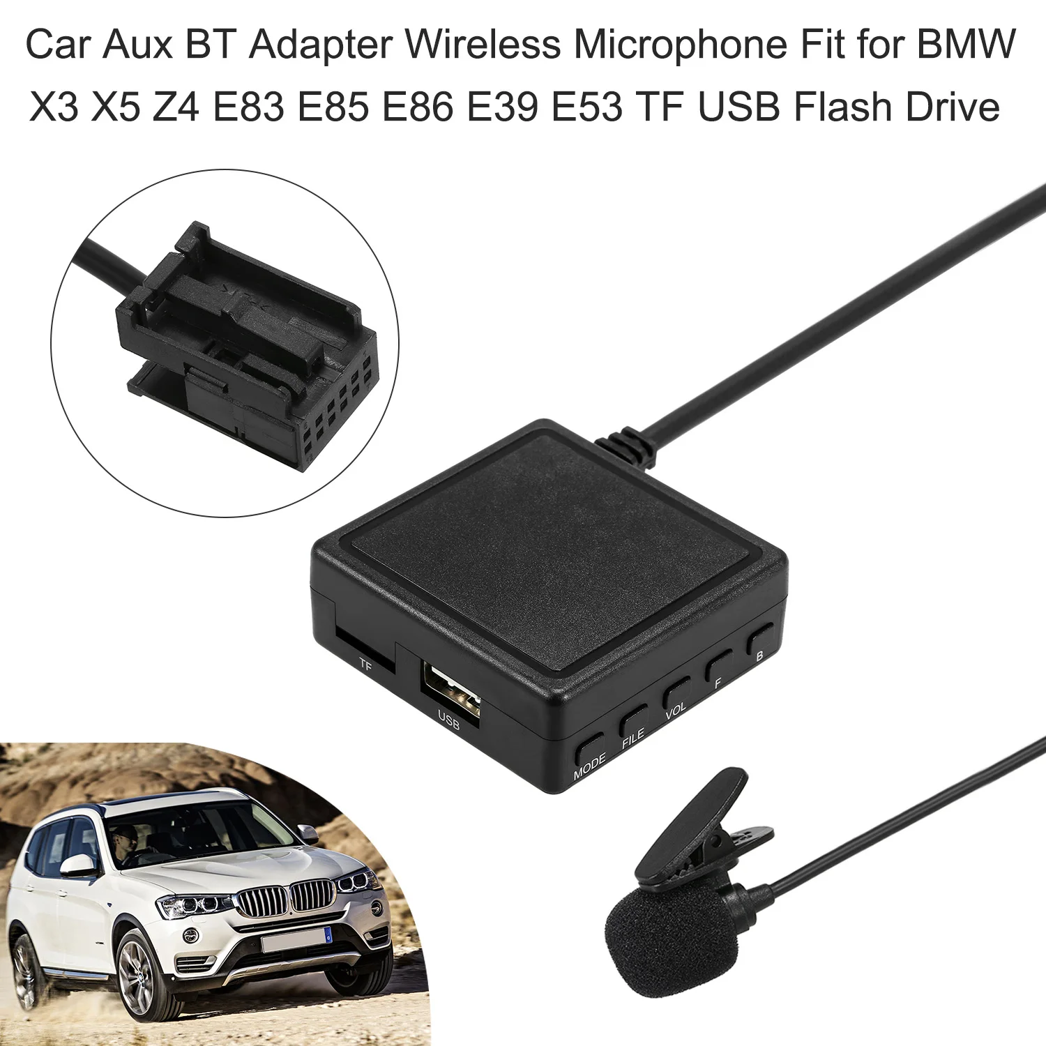 Для BMW X3 X5 Z4 E83 E85 E86 E39 E53 TF USB флеш-накопитель автомобильный Aux Bluetooth адаптер беспроводной стерео AUX-IN Aux кабель адаптер