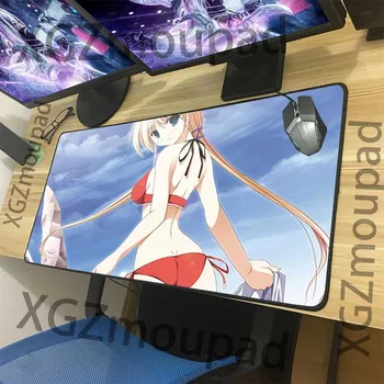 

XGZ Sexy Bikini Anime Large Mouse Pad Exquisite Black Lock EdgePC Laptop Desk Mat Rubber Non-slip Custom Personalized Carpet