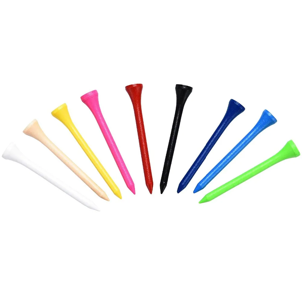 Champkey PGA Professional Natural Hardwood Golf Tees Pack of 120, Colorful 3-1/4 Inch Available