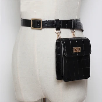 

YICIYA Vintage Leather Waist Bag Alligator Fanny Pack For Women Waist Pack Luxury Belt Bag Designer/Black Fanny Pack Bags