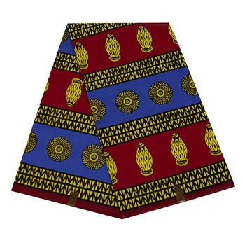 

100% Cotton Ankara African printed fabric guaranteed real wax African cloth high quality sewing material for party dress 6yards