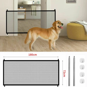 

2020 New Pet Barrier Fences Portable Folding Breathable Mesh Dog Gate Pet Separation Guard Isolated Fence Dogs Baby Safety Fence