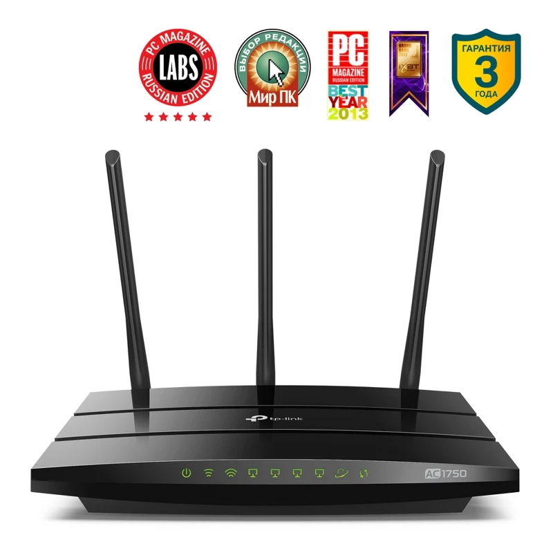 Роутер беспроводной TP Link Archer C7 AC1750 10/100/1000BASE TX/4G ready черный|Беспроводные роутеры| |