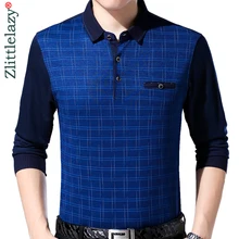 Брендовая Повседневная зимняя плотная теплая рубашка поло с карманами для фитнеса, мужская рубашка из Джерси, мужские рубашки поло, модная одежда 02110