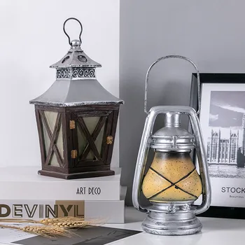

Nostalgic Vintage Faux Oil Lamp Model Creative Kerosene Lamp Piggy Bank Home Decoration Ornaments Coffee Shop Decoration Crafts