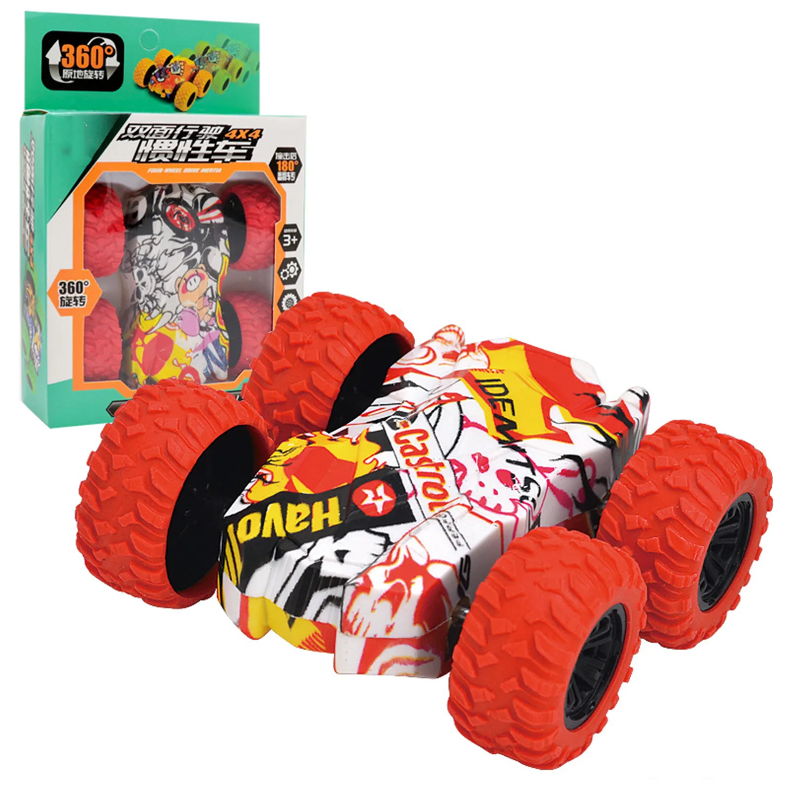 Автомобиль с граффити двухсторонний инерционный для езды по бездорожью | Игрушки