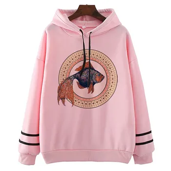 

Turkish Gold Fish Womens Hoodiess Fashion Women Long Sleeve Hoodies Women Casual Hoodie Camisetas Hombre