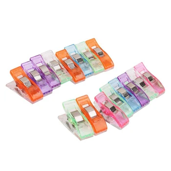 

50 pieces of plastic sewing craft collecting surface bind clips clamps (mixed color)