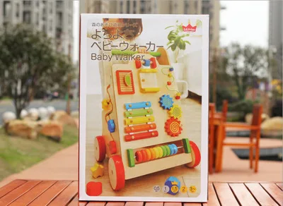 

Multi-functional Baby Walker Children Wooden Learner Cart Baby Walker Toy