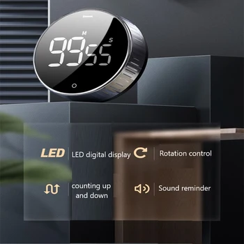 

LED Digital Kitchen Timer For Cooking Shower Study Stopwatch Alarm Clock Magnetic Electronic Cooking Countdown Time Timer