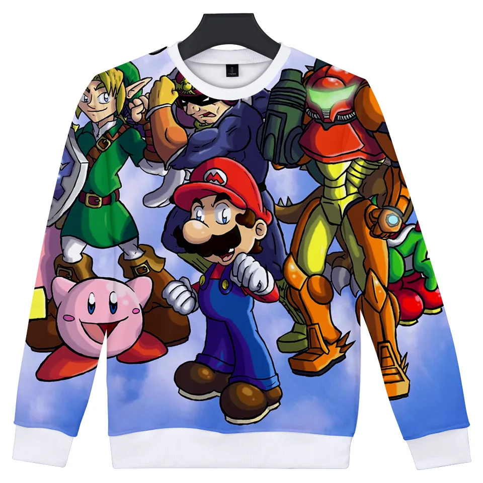 Футболки Super Mario Bros для детей 8-20 лет, модный свитер для маленьких девочек, пуловер, футболка с длинными рукавами для мальчиков-подростков повседневные топы