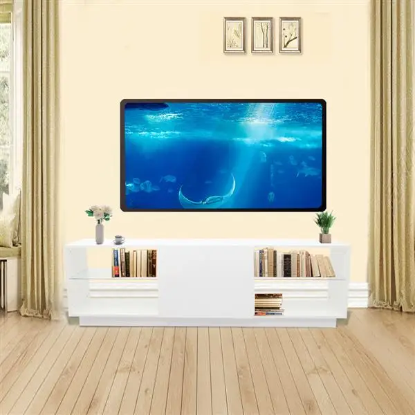 

180cm tv stand living room furniture led modern table entertainment center monitor riser cabinet Elegant Decoration 2 tier
