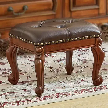 

Children's American Solid Wood Small Stool Square Low Stool Home Sofa Stool Baby Shoe Stool Round European Coffee Table Stool