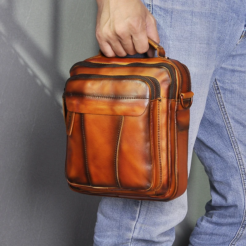 Original Leather Male Casual Design font b Shoulder b font Messenger font b bag b font