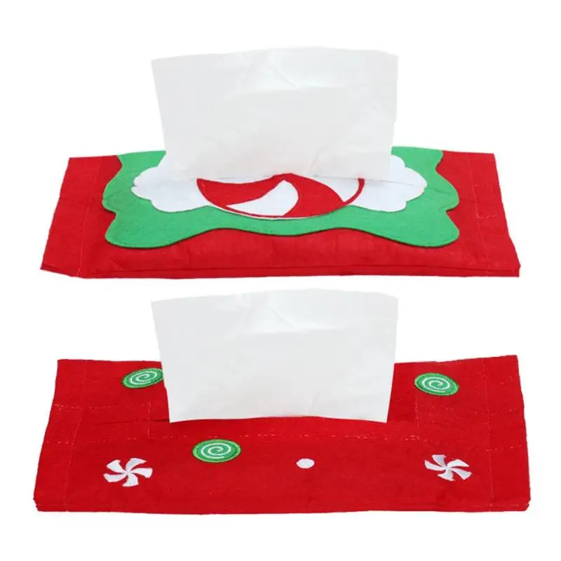2019 New Arrival Happy Festival Cute Christmas Tissue Box Cover Dinning Table Decor for New Year Xmas Home Descor
