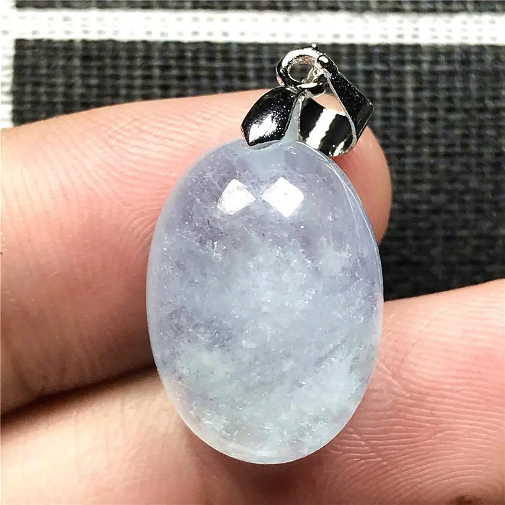 

Genuine Natural Blue Aquamarine Stone Pendant For Woman Man Crystal 18x13x9mm Oval Bead Silver Necklace Pendant Jewelry AAAAA