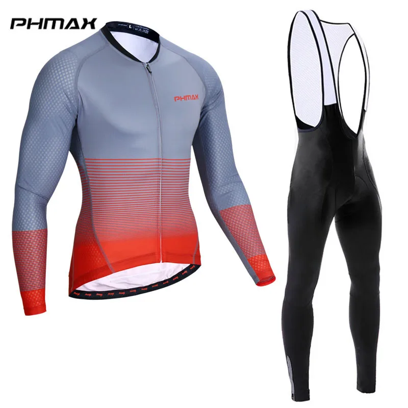 Bib Cycling Set PHMAX, новинка, длинный рукав, Pro Bib, комплект для велоспорта, дышащий, MTB, для велоспорта, комплект одежды для велоспорта, одежда для велоспорта, Майо, Ropa Ciclismo - Цвет: Bib Cycling Set
