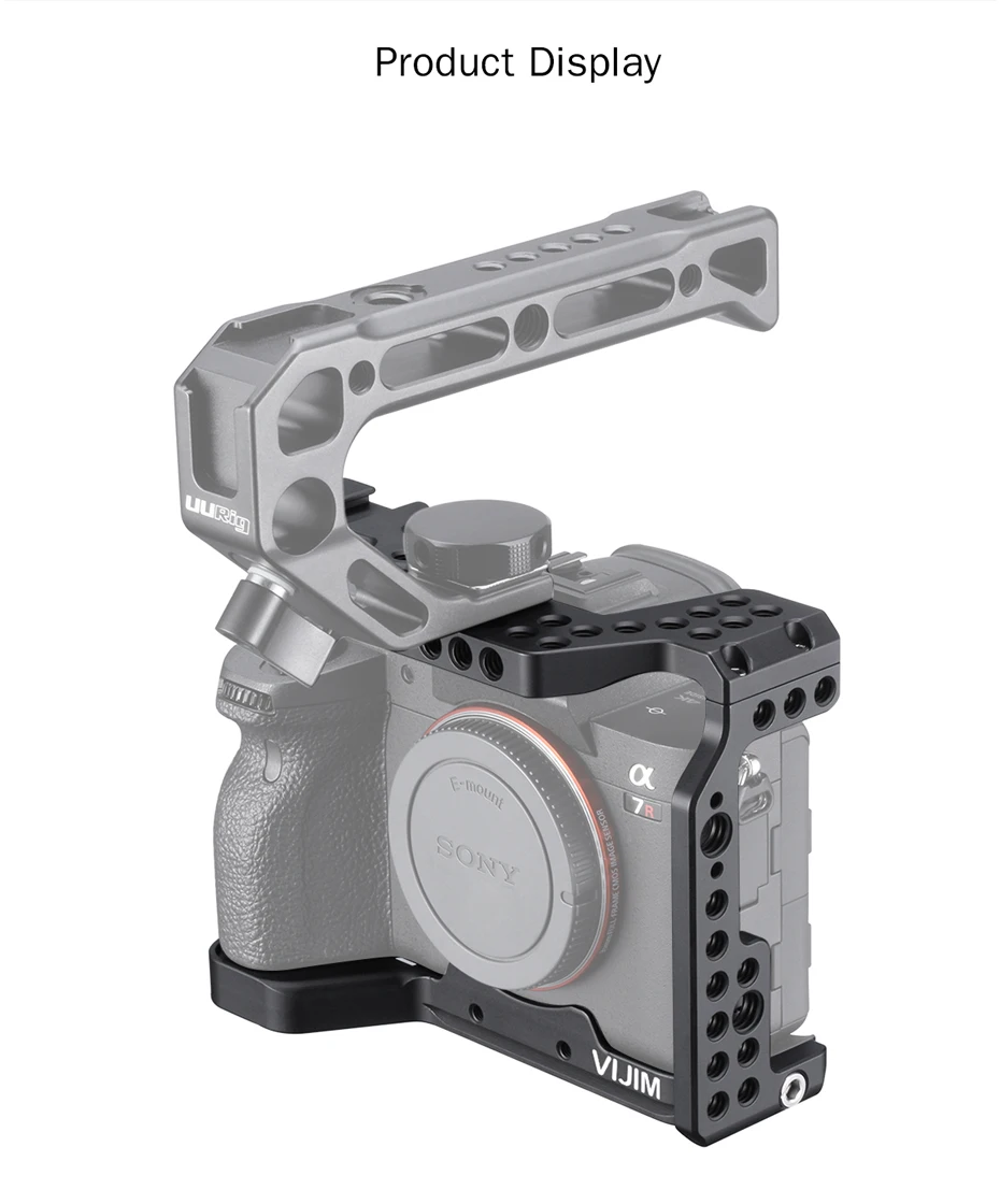Vijim CA-02 клетка для камеры для sony A7R4 Ручка Рукоятка камера установка 1/4 резьбовое отверстие Расширение аксессуаров
