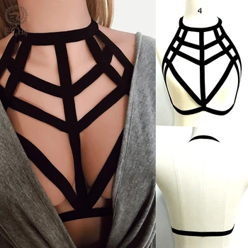 

Pastel Goth Clothes Gothic Harness Woman Fetish Wear Cage Bra Bondage Lingerie Garter Belt Body Sexy Goth Accessories Underwear