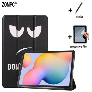 

3in1 Utra Slim Folio Stand Lightweight Leather Case Smart Cover + Film + Stylus For Samsung Galaxy Tab S6 Lite 10.4 SM-P610 P615