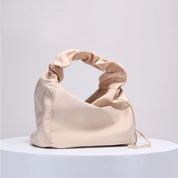 

2020 New Ins Ballet Lace Women Handbag Simple Waterproof Pleated Women Underarm Bags Retro Party Purse lady handbags 2020