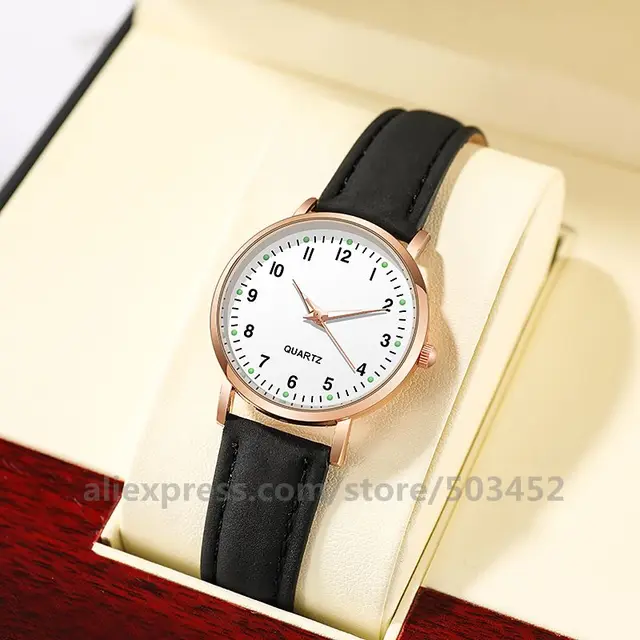 100pcs/Lot Reloj Casual Women Watches Business Female Quartz Luminous hands Glass Leisure Wristwatch Classic Leather Strap Watch 3
