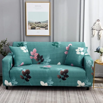 

Sectional Couch Cover for Living Room Green Modern Flower 1 2 3 4 Seater Armchair L Type Stretch Elastic Corner Sofa Cover