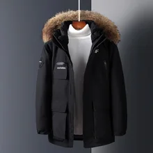 Брендовые зимние парки, мужская пуховая куртка, пальто, белые пуховые парки, толстые теплые меховые пальто с капюшоном, Мужская ветровка, зимние Пуховые парки