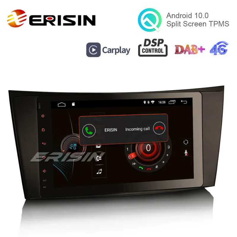 Erisin ES4281E 8 &quotHD Android 10 0 автомобильный стерео GPS WiFi 4G TPMS DVR DAB DVD CarPlay DSP для Benz E Class W211 W463