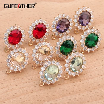 

GUFEATHER M672,jewelry accessories,diy glass pendants,stud earrings,copper metal,hand made,diy earrings,jewelry making,6pcs/lot