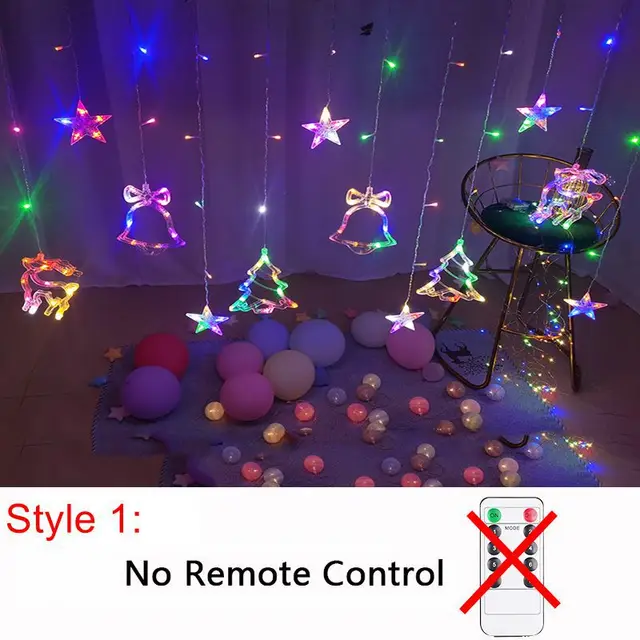 LED Christmas String Lights Garland Fairy Lights Star Lamp Outdoor Curtain Decor for Party Holiday Wedding New Year Decoration multicolor 1
