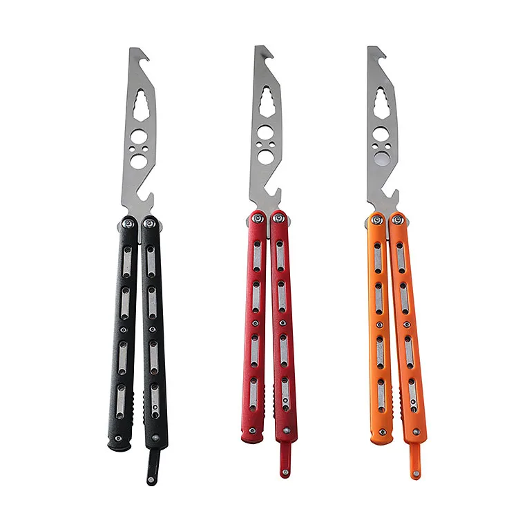 

Multi-Function CSGO Butterfly Novice Folding Training Knife Adult Stainless Steel Practice Flail Bottle Opener Not Edge