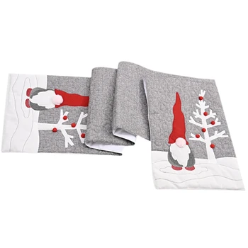 

2Pcs Christmas Decoration Luxury Table Gray Mesa Party Home Dining Wedding Table Decor Tablecloth