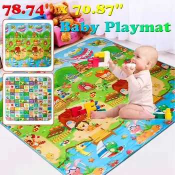 

Baby Crawling Play Mat 2*1.8 Meter 1cm thick Climb Pad Double-Side Fruit Letters And Happy Farm Baby Toys Kids Carpet Baby Game