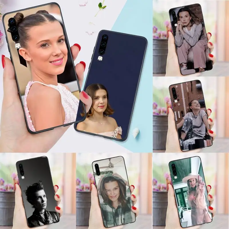 

Famous actress Millie Bobby Brown Phone Case Funda For Huawei P9 P10 P20 P30 Lite 2016 2017 2019 plus pro P smart