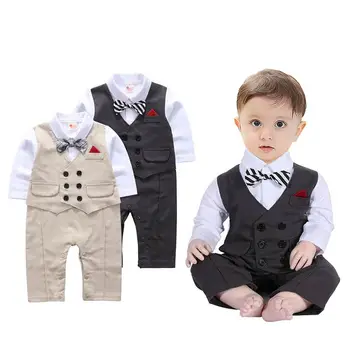 

Toddler Baby Rompers Autumn Infant Jumpsuits Gentleman Boy Clothing Sets Newborn Baby Clothes Cotton Baby Boy Clothing