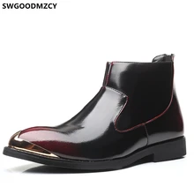 Ботильоны; мужские ботинки «Челси»; Мужская обувь; кожаные ботинки; Мужская обувь; Цвет Черный; zapatos de hombre botas hombre buty meskie erkek bot