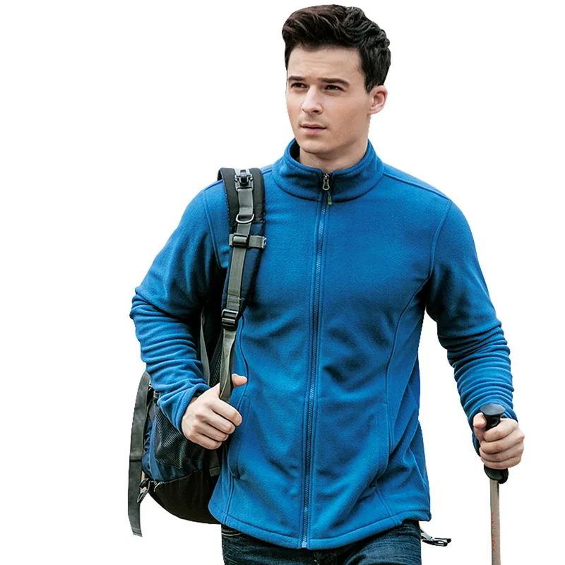Cysincos новая брендовая мужская куртка пальто спортивная одежда верхняя одежда на молнии из флиса мужские тонкие куртки Осень Зима Повседневное пальто для мужчин s - Цвет: Sapphire blue