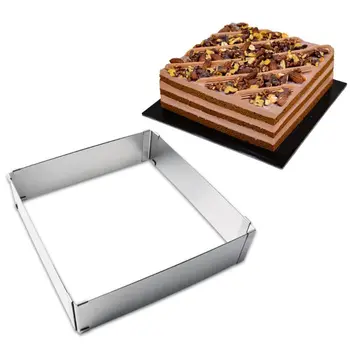 

15-28cm adjustable square rectangular baking frame made of stainless steel - rectangular baking