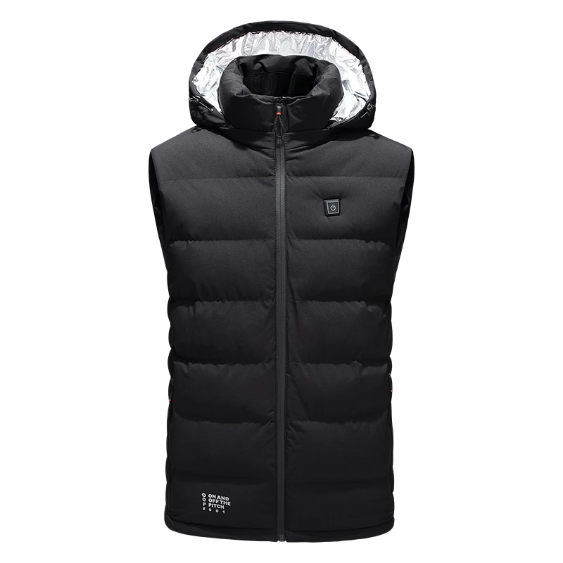  Motorcycle Waterproof USB Heated Warm Jacket Men Women Back Hooded Winter Vest Antifouling Skiing R