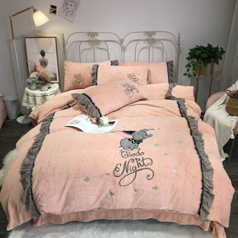 pink elephant bedding