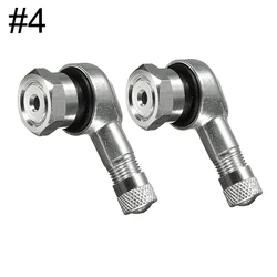 Aluminum Alloy 90° Angle Motorcycle Valve Stem Set with Tubeless Caps (2 - Piece) (4)