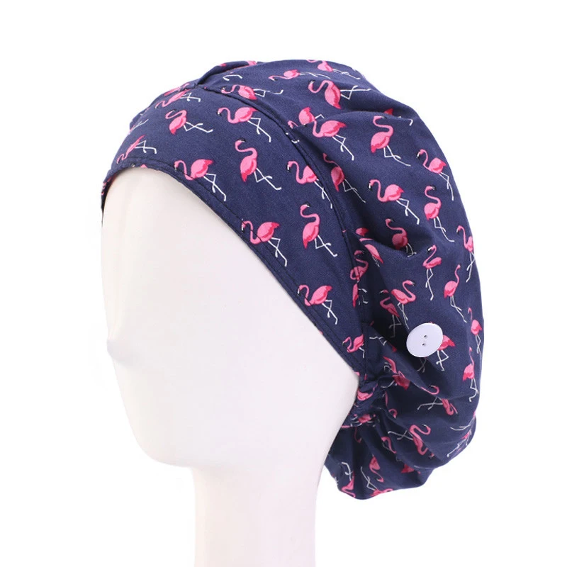 Fashion women scrubs hat with buttons 