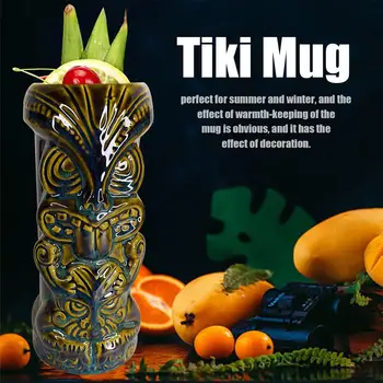 

450ml Stoneware Wine Glass Handmade Tiki Mug Hawaii Tiki Cup Cocktail Glass Beer Glass Ceramic Festival Islander Wine Cup