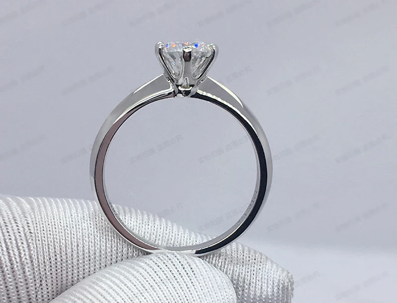 Кольцо с сертификатом Solitaire, 925, твердые серебряные ювелирные изделия, 1.5ct, Циркон Cz, обручальное кольцо, кольца для женщин BKR121