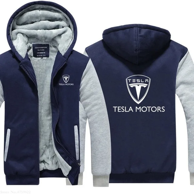 Зимние толстовки мужские утепленные флисовые для Tesla Motors толстовки размера плюс пальто с капюшоном мужская Повседневная Верхняя одежда Куртка - Цвет: 4