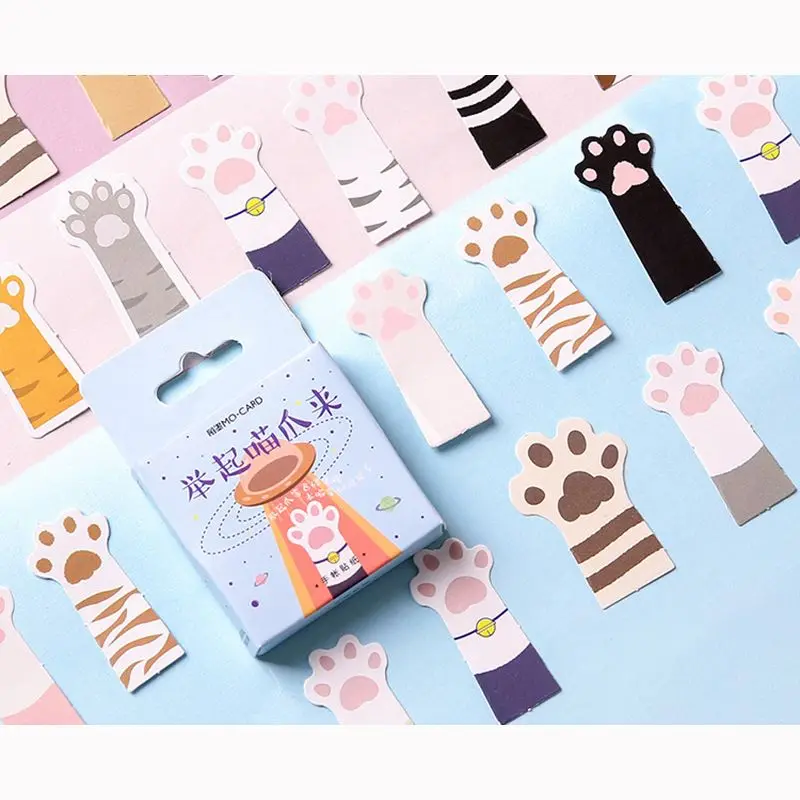 

45Pcs/box Cute Cartoon Cat Claw Mini Paper Sticker Decoration DIY Diary Scrapbooking Seal Sticker School Supplies
