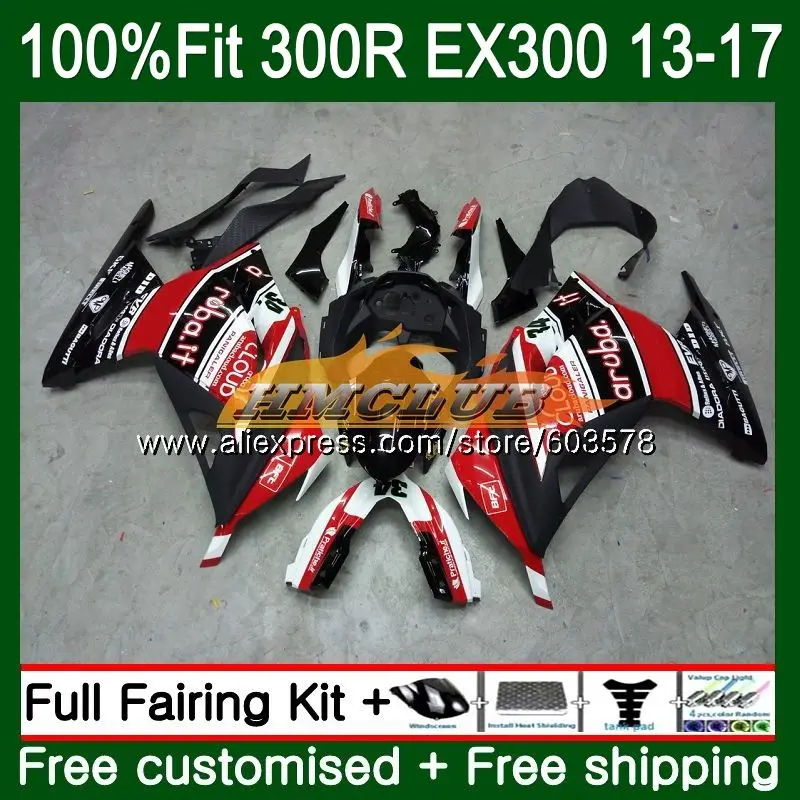 Инъекции для KAWASAKI NINJA ZX3R ZX 300R 13, 14, 15, 16 лет красные, черные 25CL. 69 EX300 ZX-3R ZX300R 2013 обтекатель - Цвет: No. 1