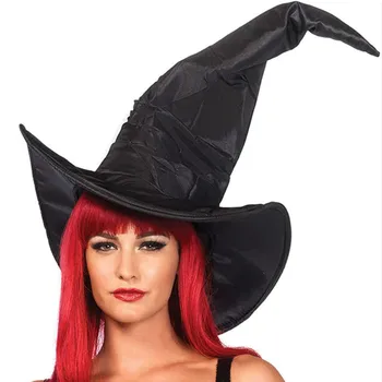 

Halloween Witch Hat Women Lady Halloween Fancy Dress Party Costume Festival Party Hat Women's Large Ruched Witch Hat
