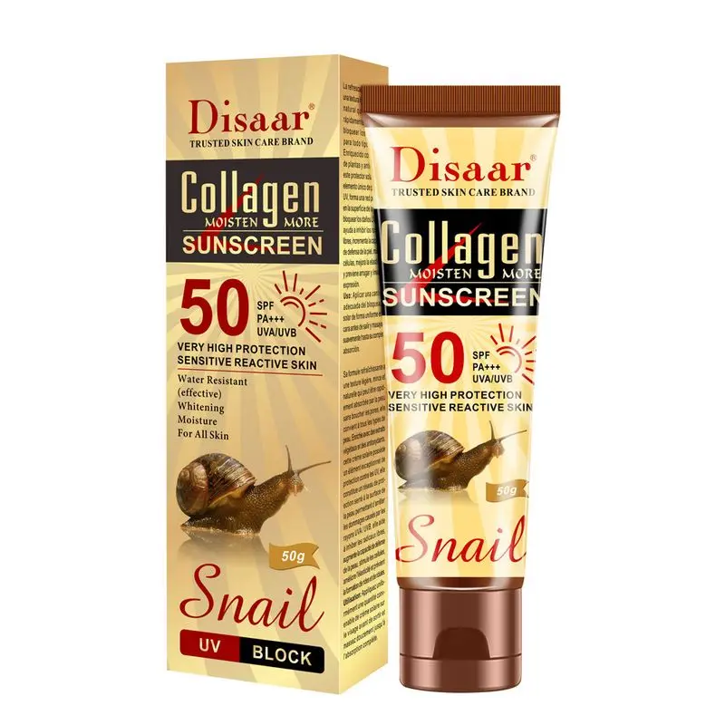 Collagen Snails Facial Body Sunscreen Moisturizer Sun Cream Skin Protective Cream Oil-control Moisturizing SPF 50+ Face